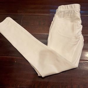 Best Yoga Store| Knitted High Rise White Pants